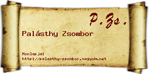 Palásthy Zsombor névjegykártya